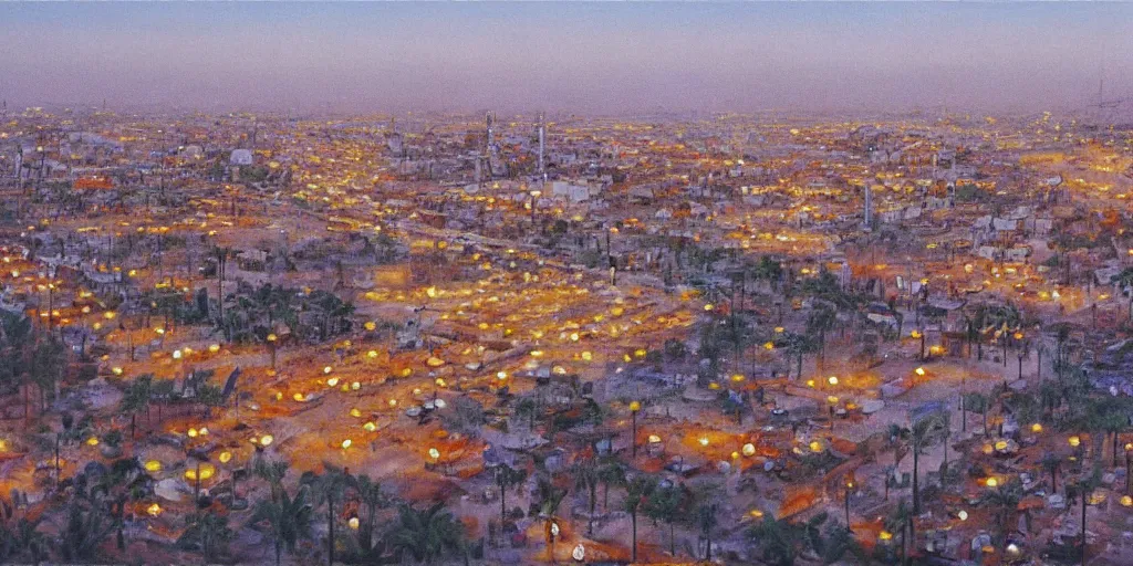 Image similar to very very very beautiful oil painting of Baghdad in the 1990s, 4k detailed, very very well detailed image, 8k