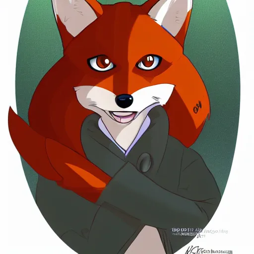 Image similar to an anthropomorphic fox, fursona!!!! trending on furaffinity, by kawacy, by don bluth