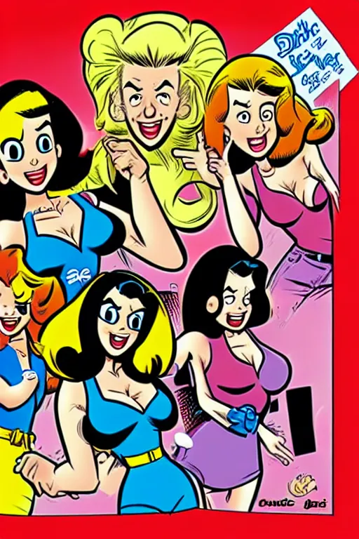 Prompt: archie comics, in the style of dan decarlo, as drawn by dan decarlo for archie comics,