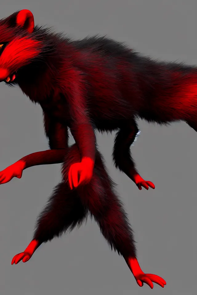 Prompt: furry - red - black - weasel - fursuiter - fursona uhd ue 5 visual novel pc game expression asset panel, photorealistic, on transparency