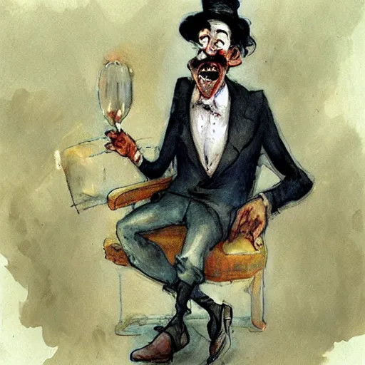 Image similar to the drunk french baron by peter de seve