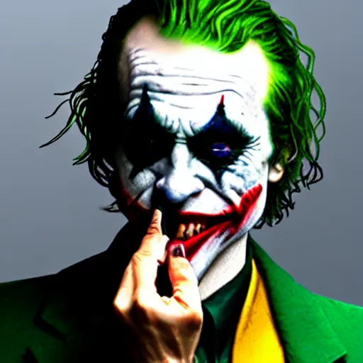 Prompt: the Joker smoking weed