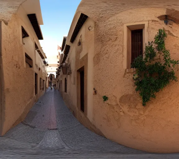 Image similar to First-Person VR POV screenshot. Walking through Parada de Arriba, Spain. Trending on Artstation. Lighting, colors, and shading by James Gurney.