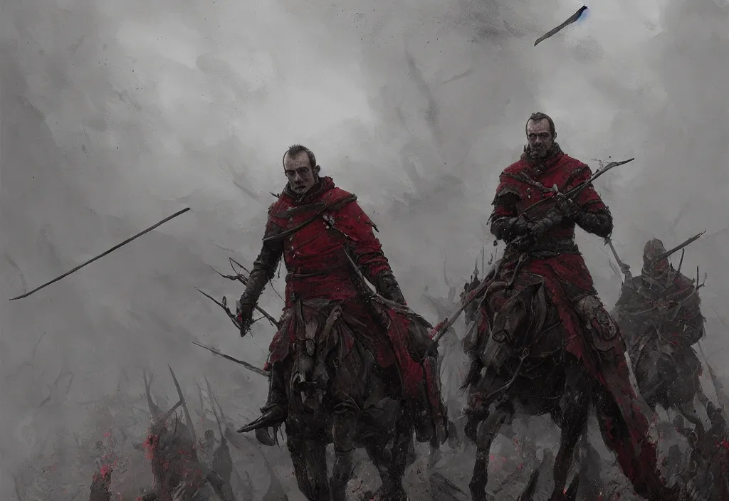 Image similar to stannis baratheon, artstation, jakub rozalski, high detail, dramatic lighting