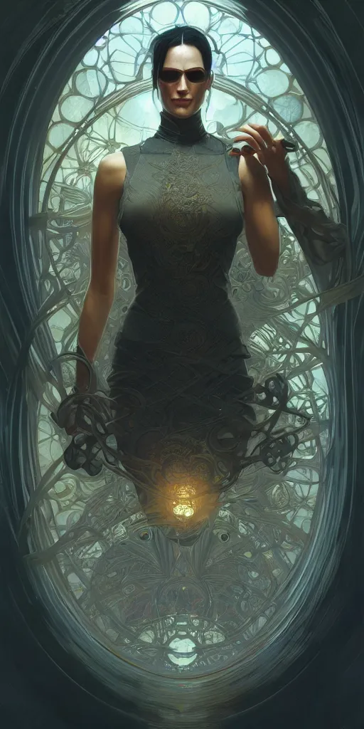 Prompt: matrix, intricate, highly detailed, digital painting, artstation, concept art, smooth, sharp focus, illustration, Unreal Engine 5, 8K, art by artgerm and greg rutkowski and alphonse mucha