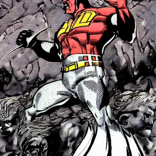 Prompt: illustration Guardian from alpha flight against wolverine by marvel comics