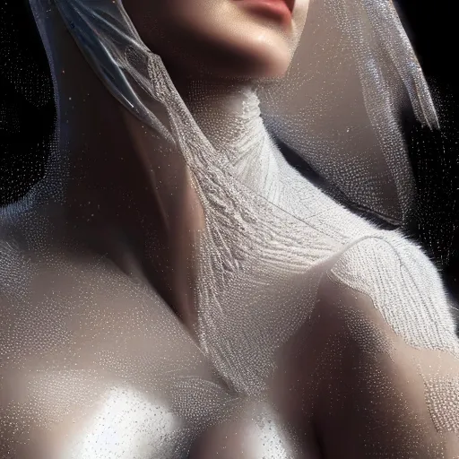 Image similar to a highly detailed digital image of a futuristic woman elegantly wrapped with ice shards, by Andrea Chiampo, artstation and Frederik Heyman, extremely detailed woman, stunning volumetric lighting, hyper realism, fantasy 4k