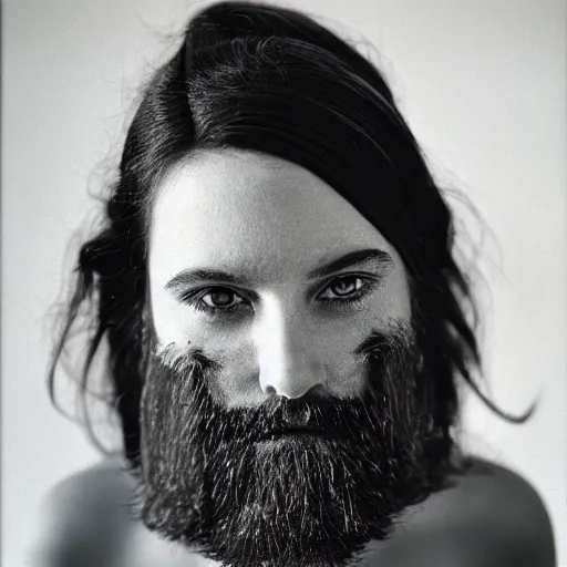 Image similar to Bearded woman. CineStill