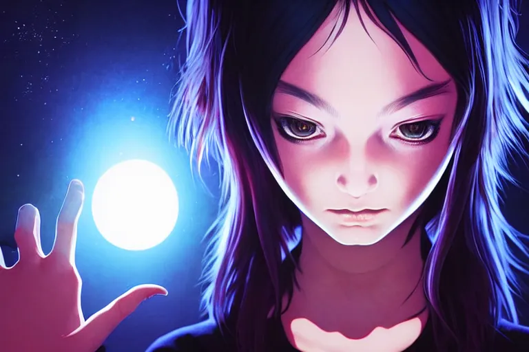 Prompt: emo girl battles again a stove fire. floating planets on the background, box office hit, fantasy and cosmic horror movie, unreal engine, intricate, highly detailed 8 k, ambient occlusion, extremely beautiful and aesthetic shape of face and body, art by hiroaki samura and ilya kuvshinov and rossdraws