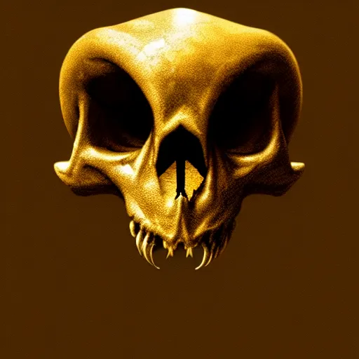 Image similar to golden lizard skull symbol, very detailed, 4 k, by greg rutkowski