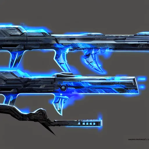 Prompt: concept art blueprint halo new plasma rifle