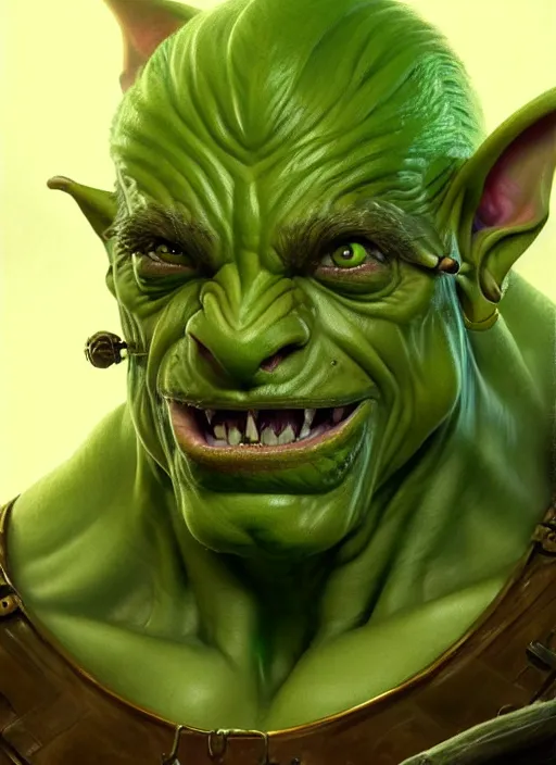 Image similar to portrait of tony bologna as a goblin, d & d, muscular! green, fantasy, intricate, elegant, highly detailed, digital painting, artstation, concept art, smooth, sharp focus, illustration, art by artgerm and greg rutkowski and alphonse mucha