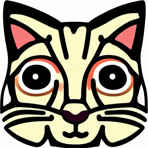 Prompt: A friendly cat, image suitable for use as an icon, cartoon style