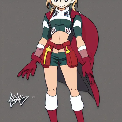 Prompt: concept art for a cute brown my hero academia costume for females, detailed