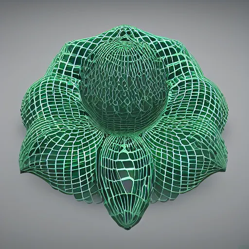 Prompt: mesh 3D model of a lotus flower form in Houdini mesh mode