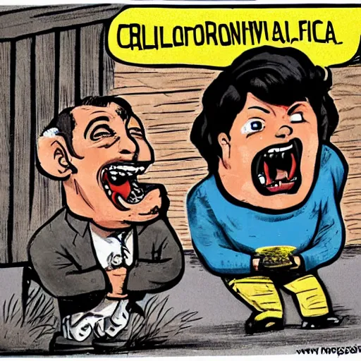 Image similar to a cartoon of the state of california with a big mouth screaming