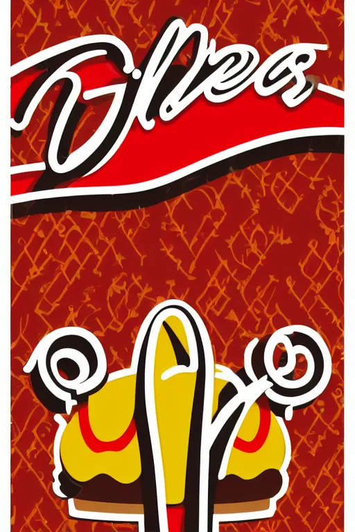 Image similar to a cross between mcdonalds and burger king logos, text vector, illegible