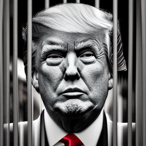 Image similar to donald trump in prison, photography, 4k