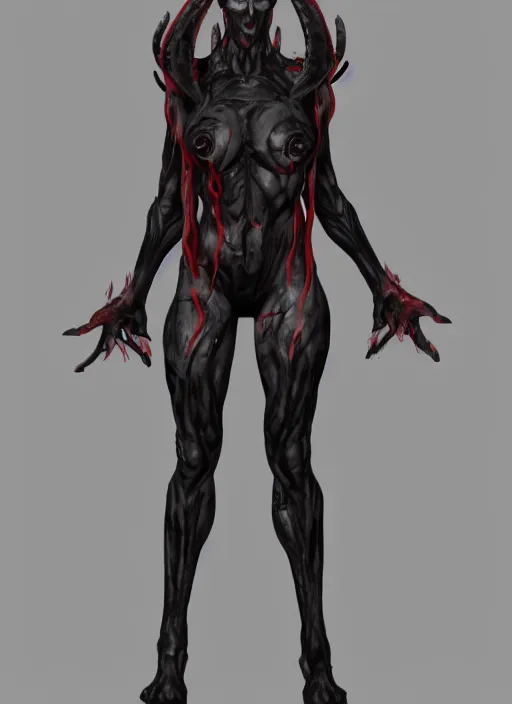 Image similar to female demon by Felix englund, full body, detailed, 8k, dark, trending on artstation, felix englund style, high resolution