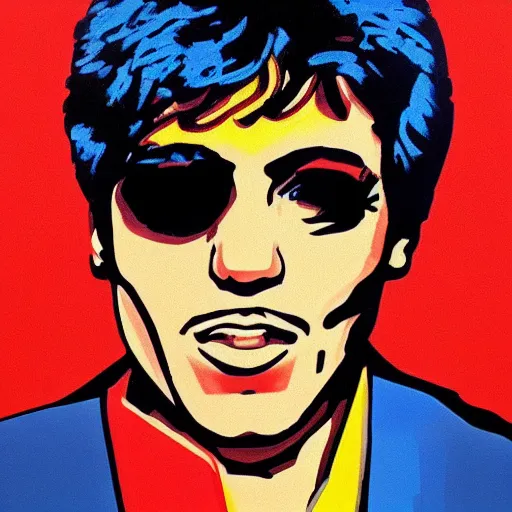 Image similar to tony montana, pop art