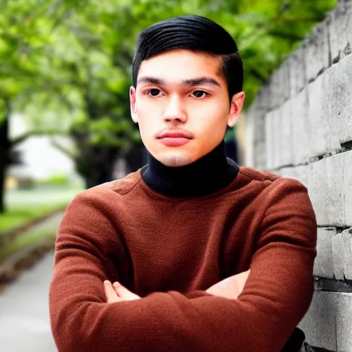 Prompt: outdoor portrait of a young man whose face looks exactly like jose rizal!!! 3 0 years old wearing stylish modern clothes, photo taken in 2 0 2 0, detailed, award winning photography