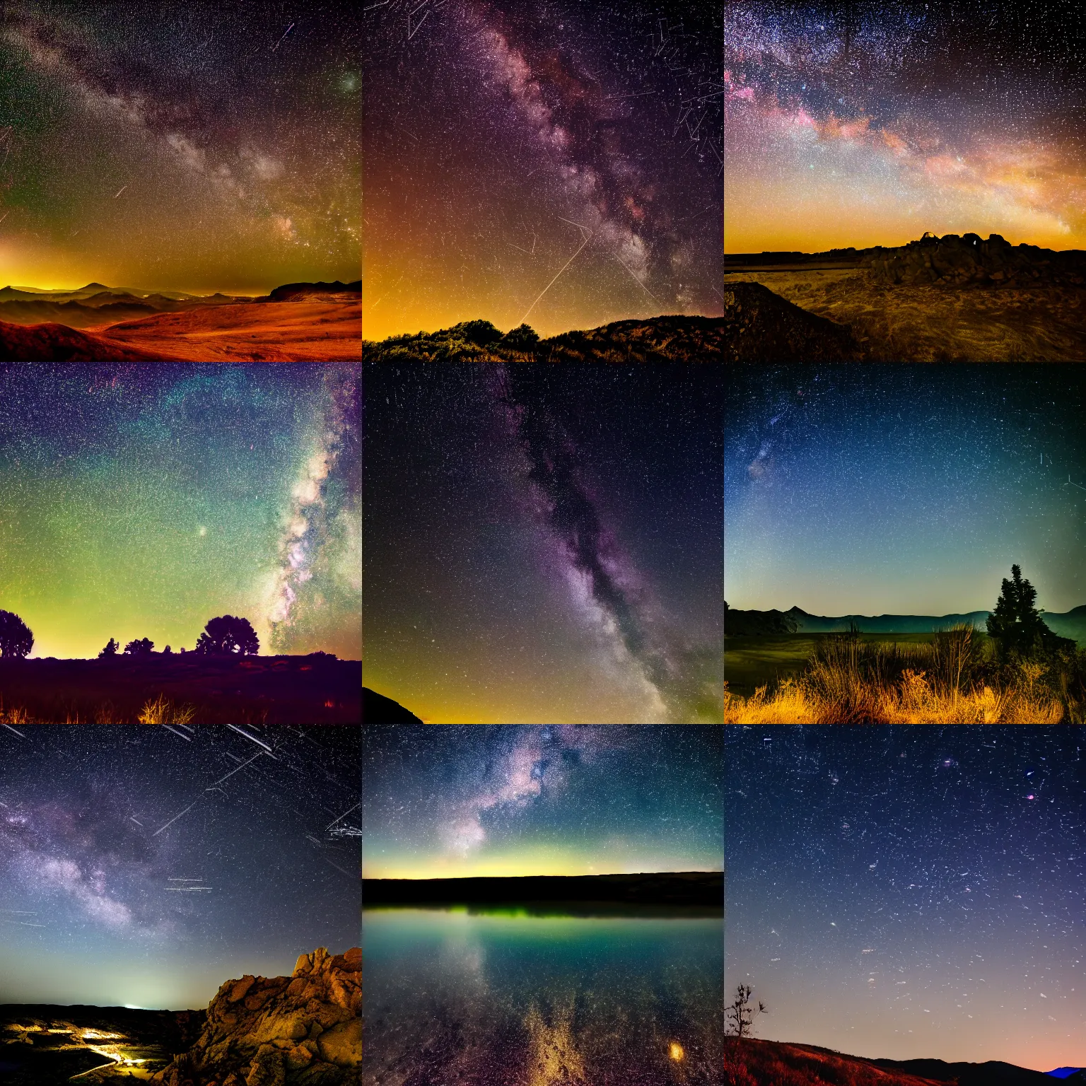 Image similar to HD Dslr professional photograph of landscape and a sky full of stars