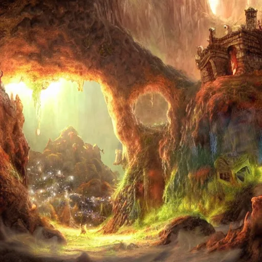 Image similar to a fantastical cave, full of treasure