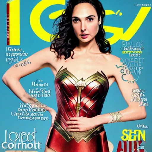 Image similar to gal gadot lizard obese, covier of a female magazine