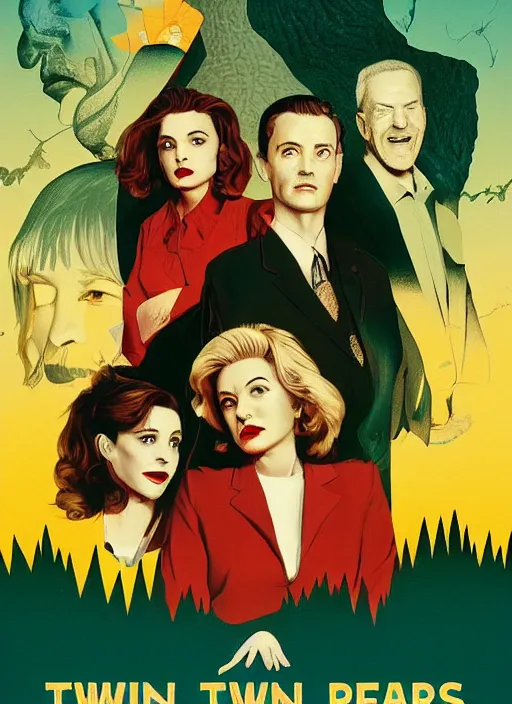 Image similar to twin peaks movie poster art by matthew joseph peak