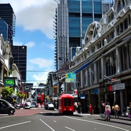 Image similar to auckland city queen street, kiwiana