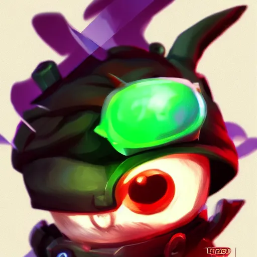 Prompt: void teemo, league of legends, trending on artstation, portrait