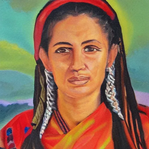 Prompt: oil painting portrait of a Kabyle woman