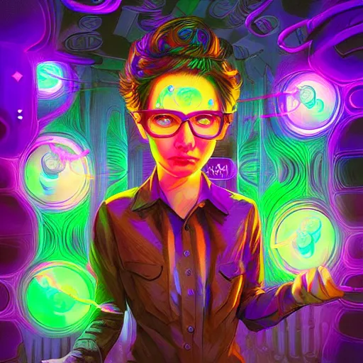 Image similar to skill magic geek inside matrix deepdream radiating a glowing aura stuff loot legends stylized digital illustration video game icon artstation lois van baarle, ilya kuvshinov, rossdraws,