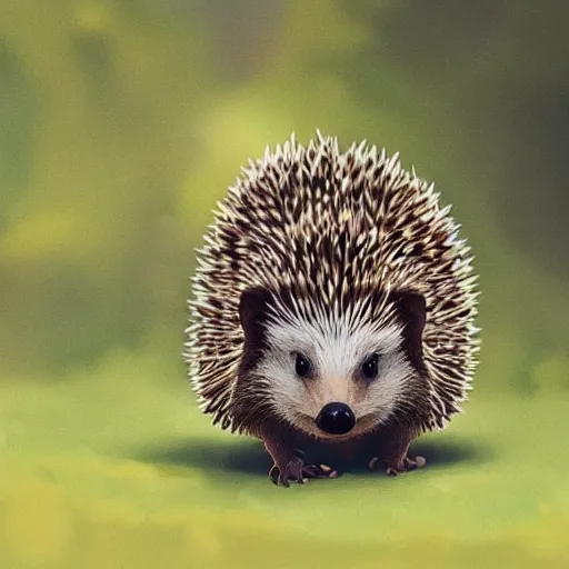 Prompt: hedgehog running into the bushes near stockholm, digital art, concept art, trending on artstation, very detailed