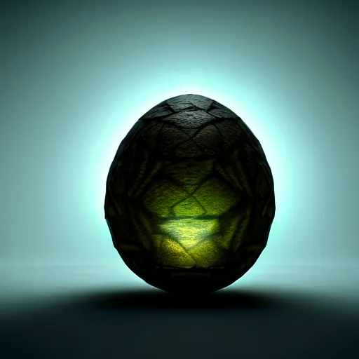 Image similar to a mystical dragon egg shining in the dark. symmetrical. octane render, award winning render, adoptable, artstation, deviantart 8 k