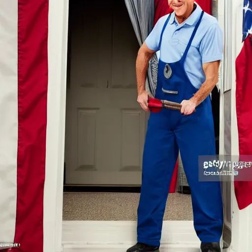 Image similar to joe biden as a plumber, stock photo,