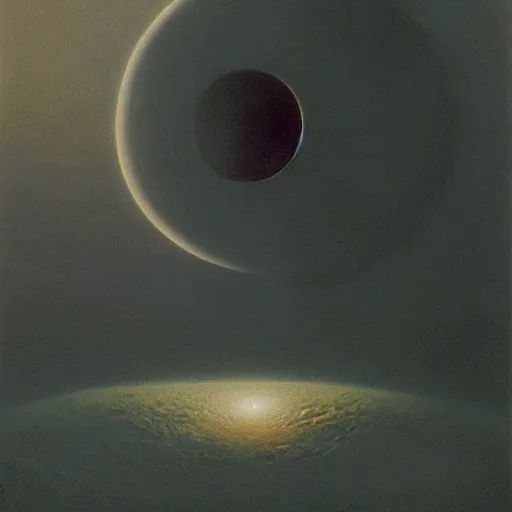 Prompt: A planet by Zdzislaw Beksinski