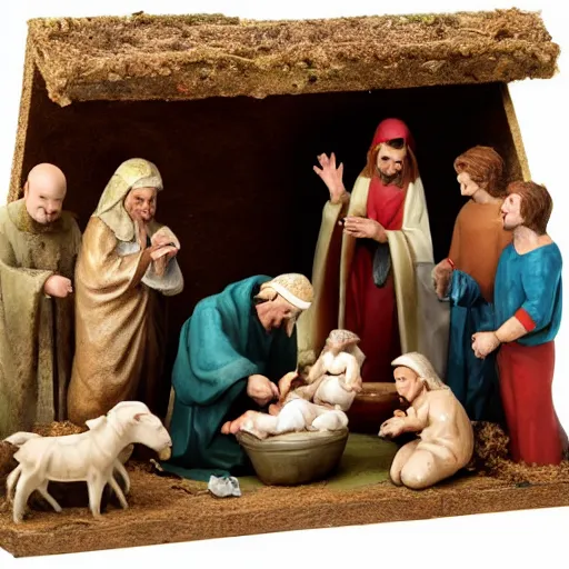 Prompt: among us nativity scene