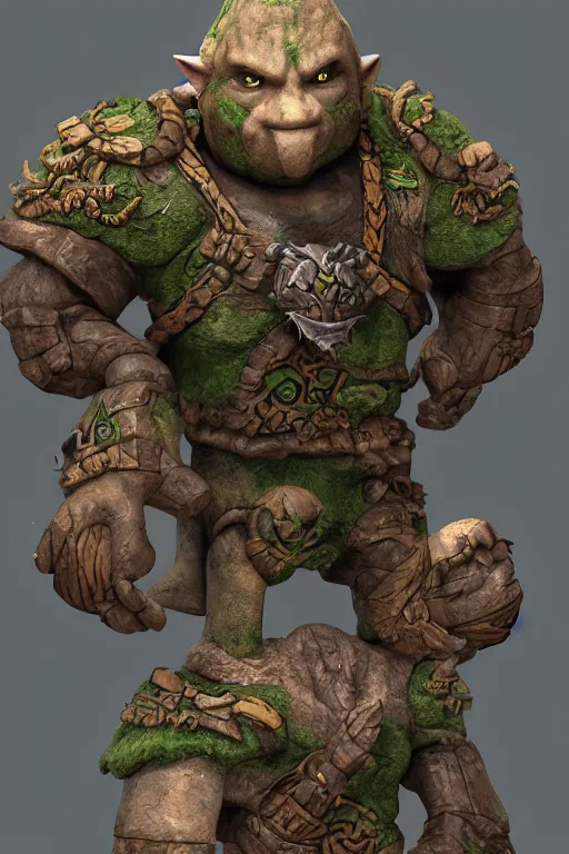 Image similar to zelda fantasy art giant golem troll wood rock greeble gemstone, global illumination ray tracing hdr fanart arstation by sung choi and eric pfeiffer and gabriel garza and casper konefal