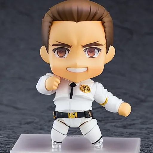 Image similar to an anime nendoroid of arnold schwarzenegger