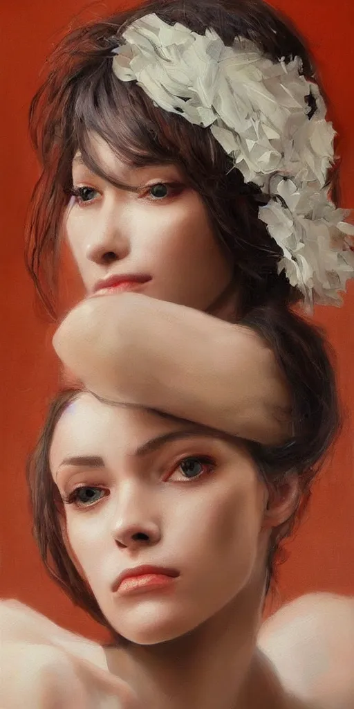 Image similar to the most beautiful woman in the world. realistic painting. trending on artstation.