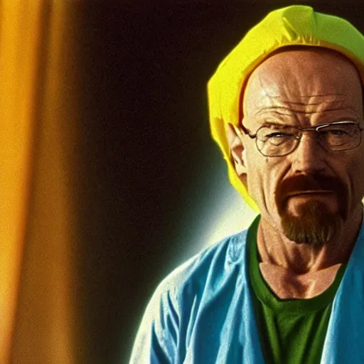 Image similar to a still of walter white in dragon ball z ( 1 9 8 9 )