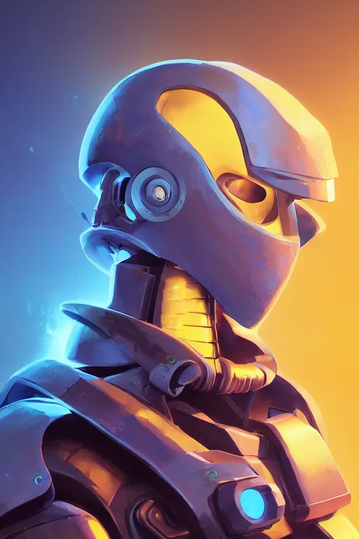 Image similar to epic mask helmet robot ninja portrait stylized as fornite style game design fanart by concept artist gervasio canda, behance hd by jesper ejsing, by rhads, makoto shinkai and lois van baarle, ilya kuvshinov, rossdraws global illumination radiating a glowing aura global illumination ray tracing hdr render in unreal engine 5