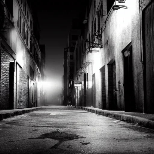 Prompt: a gritty film noir city street, volumetric lighting