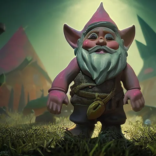 Image similar to the gnome horror, epic cinematic, ultra high detail