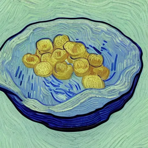 Image similar to a bowl of cereal by vincent van gogh, digital art, trending on artstation