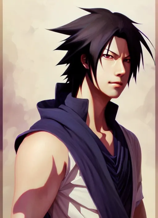 Image similar to ultra realistic illustration, handsome sasuke uchiha. intricate, elegant, highly detailed, digital painting, artstation, concept art, smooth, sharp focus, illustration, art by artgerm and greg rutkowski and alphonse mucha and wlop