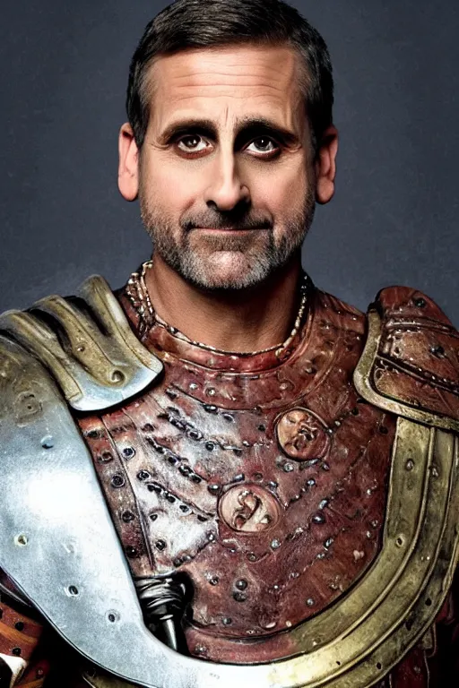 Image similar to Steve Carell as roman king