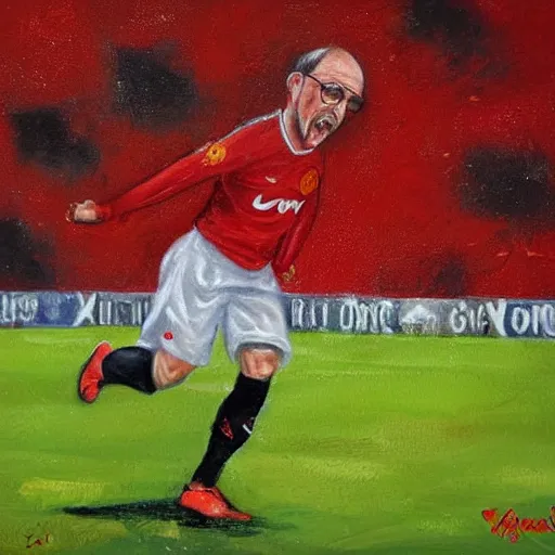 Image similar to a detailed portrait painting of joel glazer from manchester united being humiliated