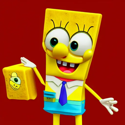 Image similar to christina hendricks as spongebob characters, 3 d render, blender,